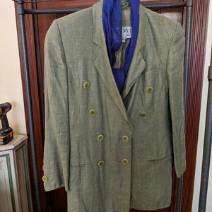 Escada Plaid Linen Blazer Sz 34